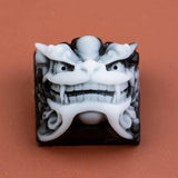 keycaps artisan stile cinese drago bianco e nero