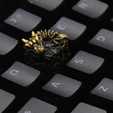 Keycaps Artisan Skeleton Dragon - Oro - Keycaps Industries