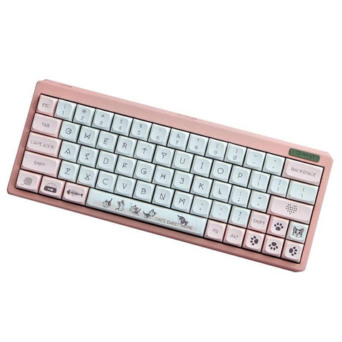 kit keycaps gatto carino rosa